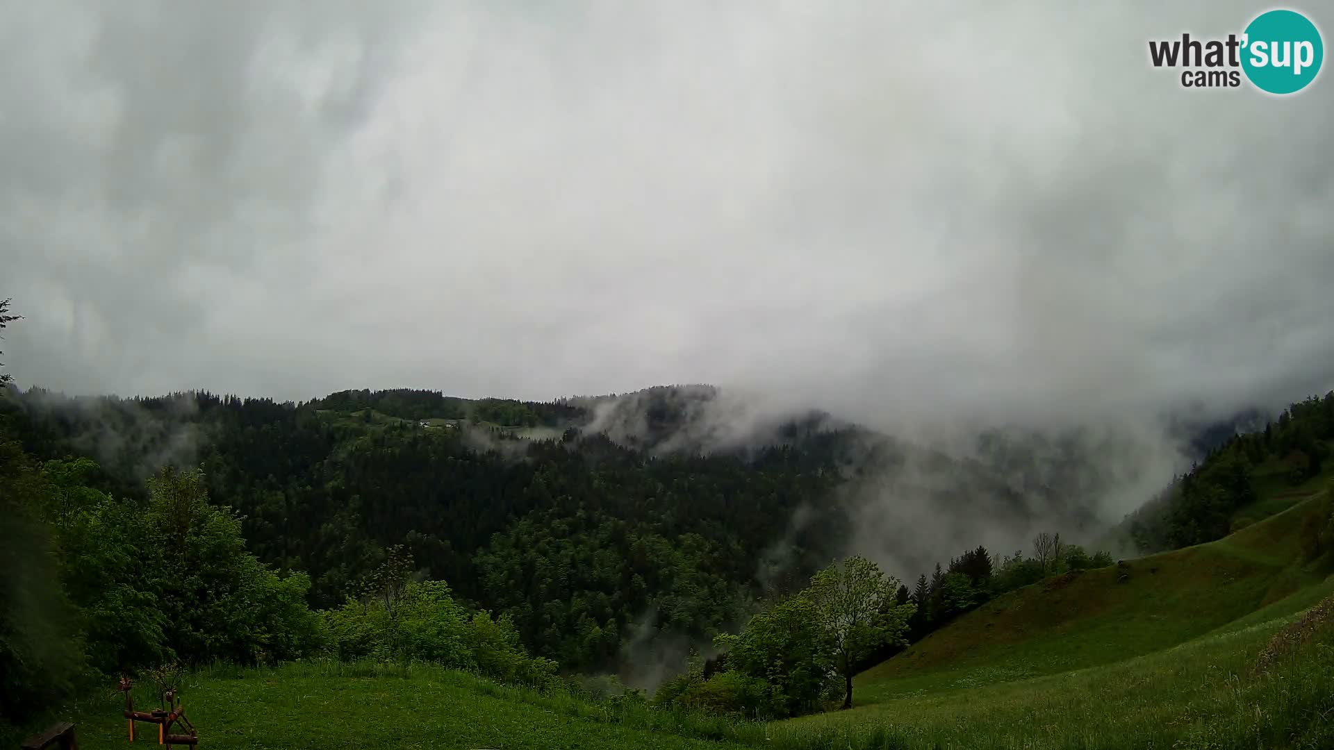 Webcam Brunarica Dražgoše – Vista live sul Ratitovec (1666 m)