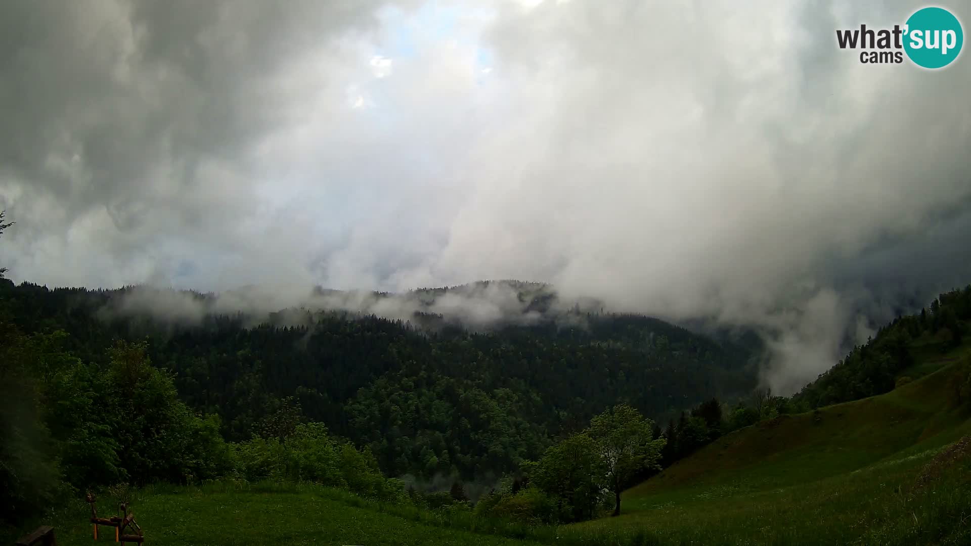 Webcam Brunarica Dražgoše – Liveblick auf Ratitovec (1666 m)