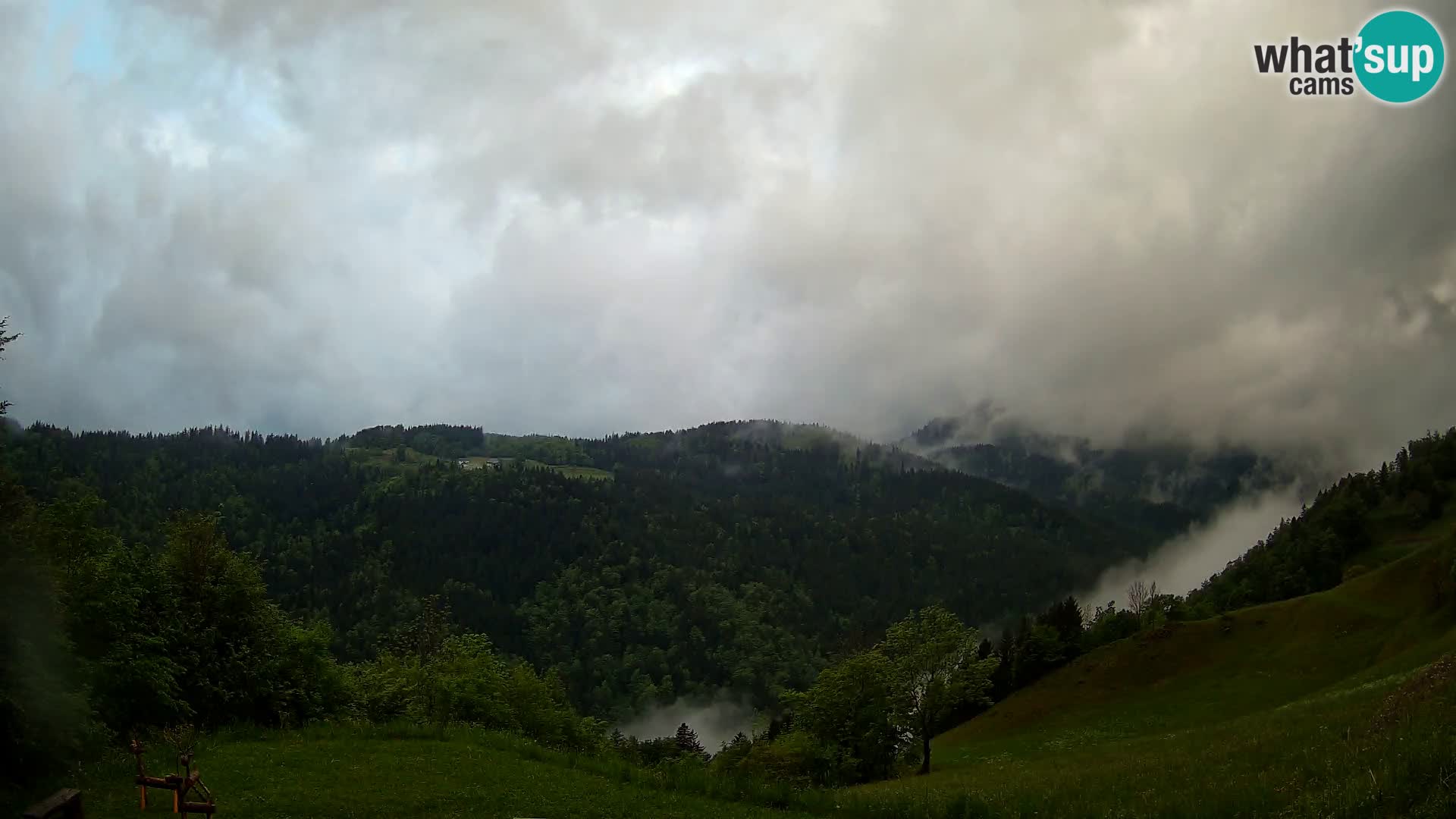Webcam Brunarica Dražgoše – Vista live sul Ratitovec (1666 m)