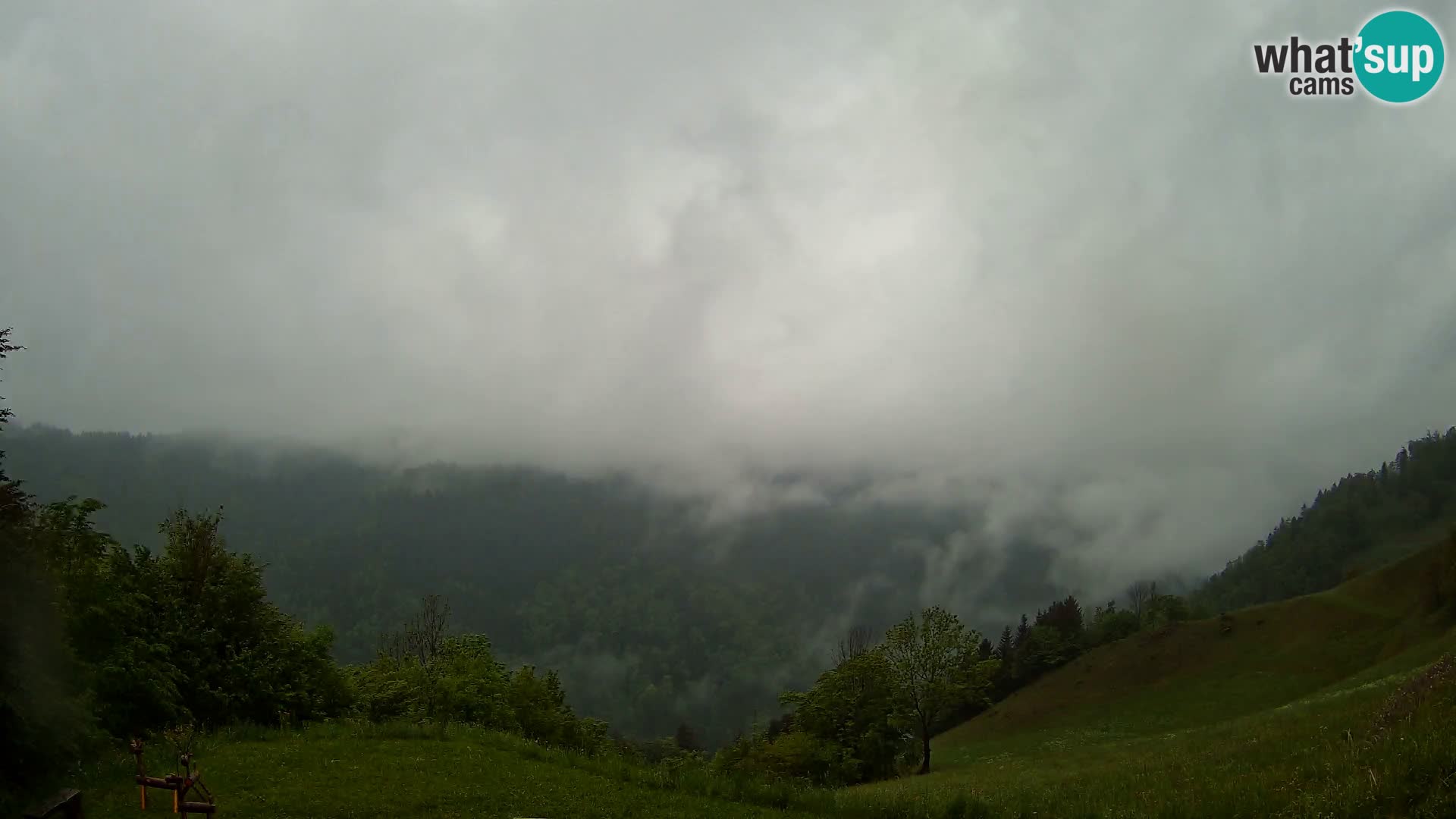 Spletna kamera Brunarica Dražgoše – Pogled v živo na Ratitovec (1666 m)