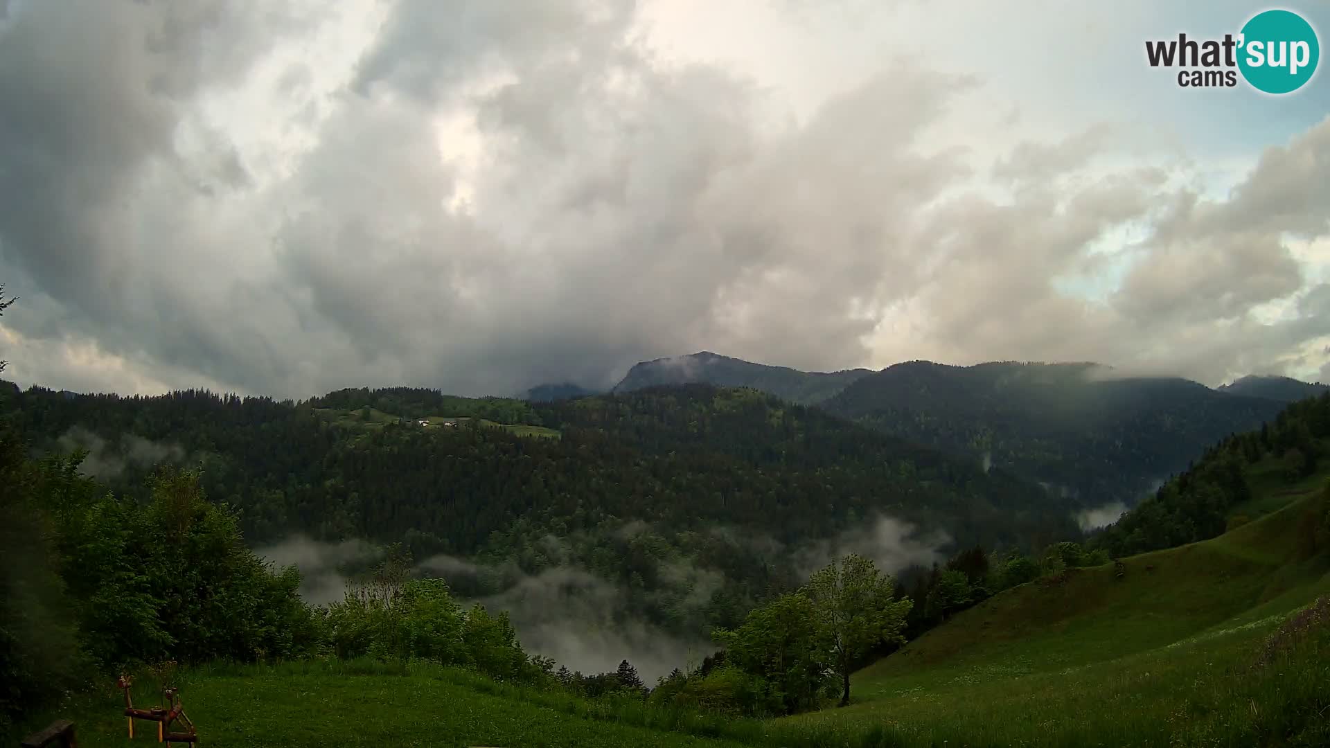 Spletna kamera Brunarica Dražgoše – Pogled v živo na Ratitovec (1666 m)