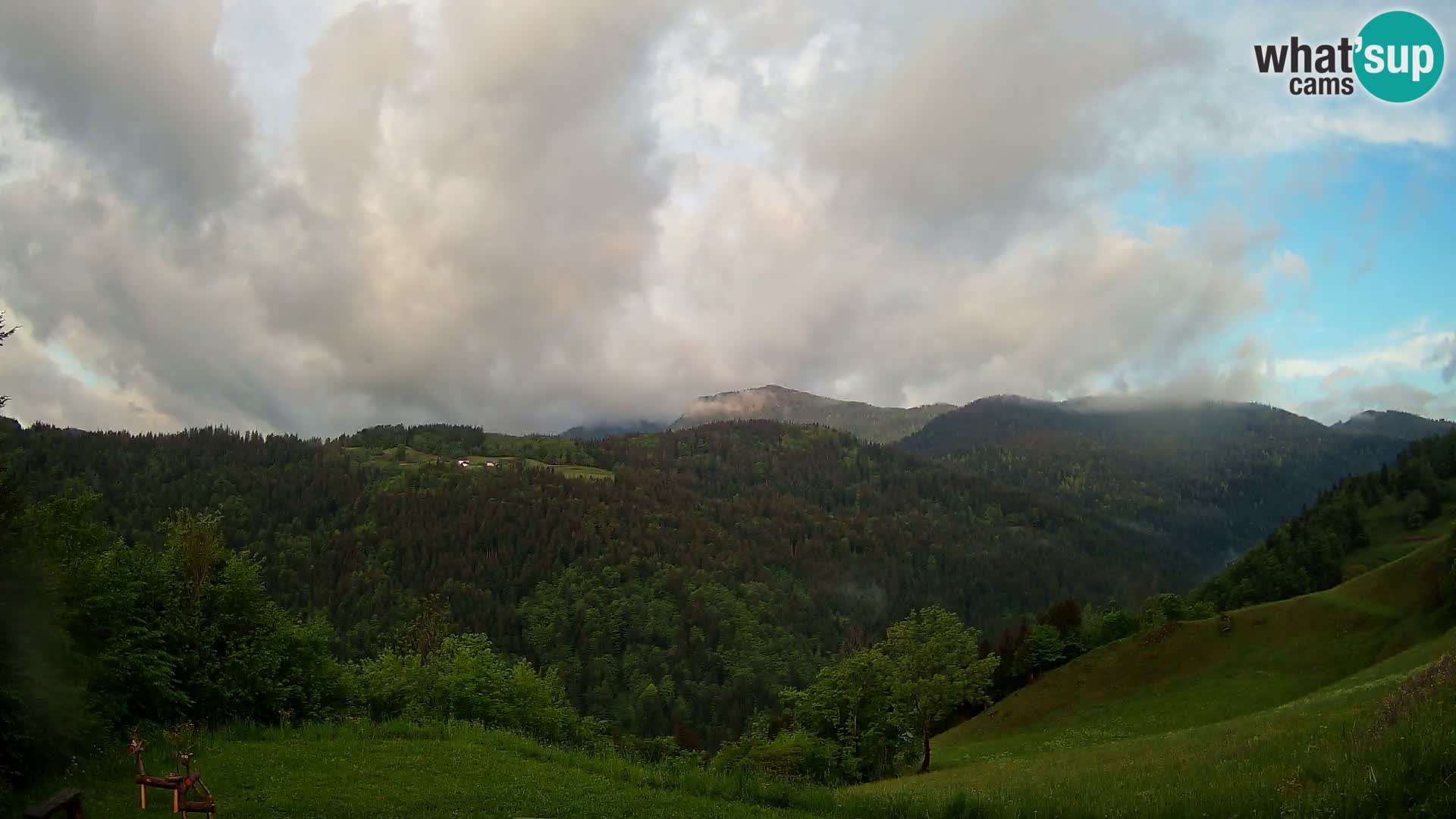 Webcam Brunarica Dražgoše – Liveblick auf Ratitovec (1666 m)