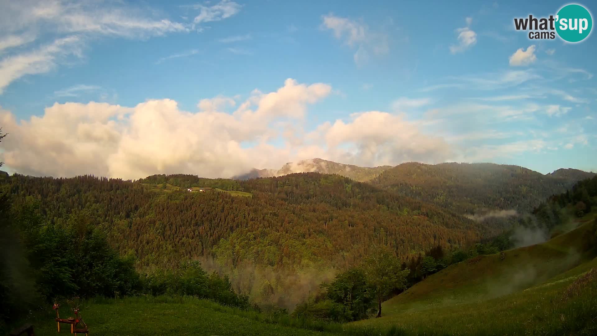 Webcam Brunarica Dražgoše – Live View of Ratitovec (1666 m)