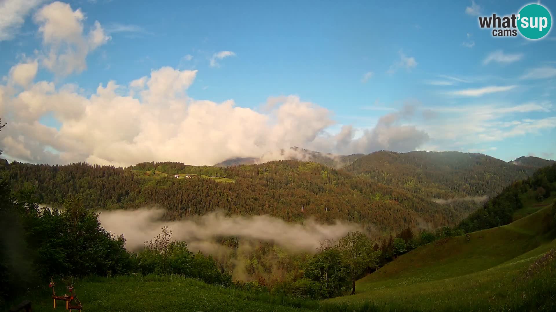 Webcam Brunarica Dražgoše – Live View of Ratitovec (1666 m)