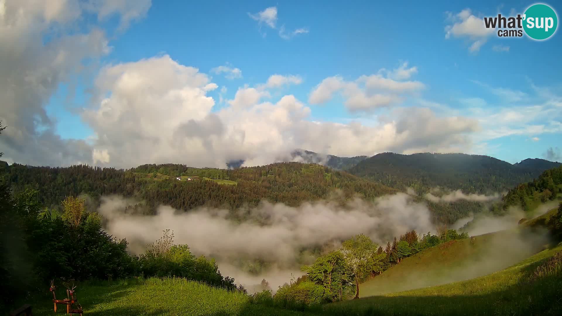 Webcam Brunarica Dražgoše – Live View of Ratitovec (1666 m)