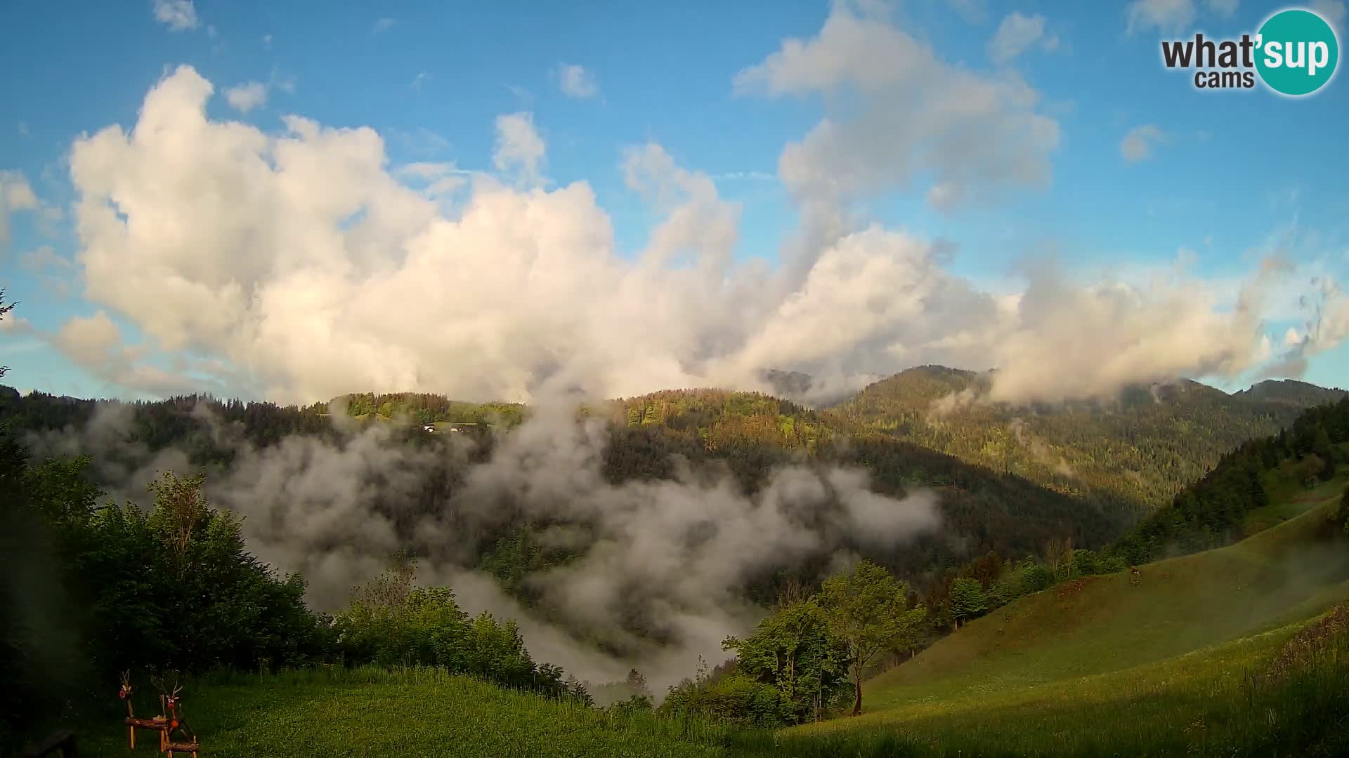 Webcam Brunarica Dražgoše – Vista live sul Ratitovec (1666 m)