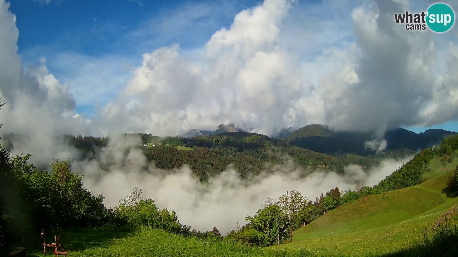 Webcam Brunarica Dražgoše – Vista live sul Ratitovec (1666 m)