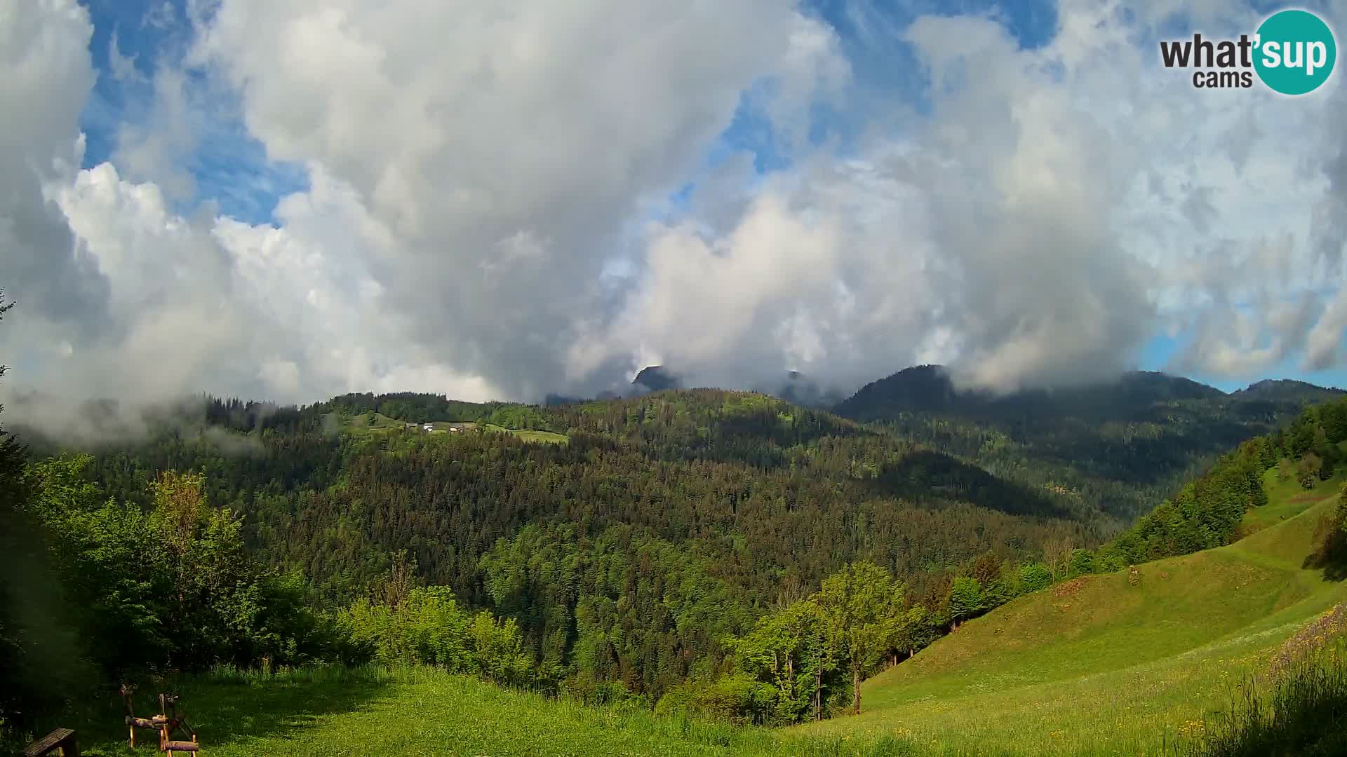 Webcam Brunarica Dražgoše – Liveblick auf Ratitovec (1666 m)