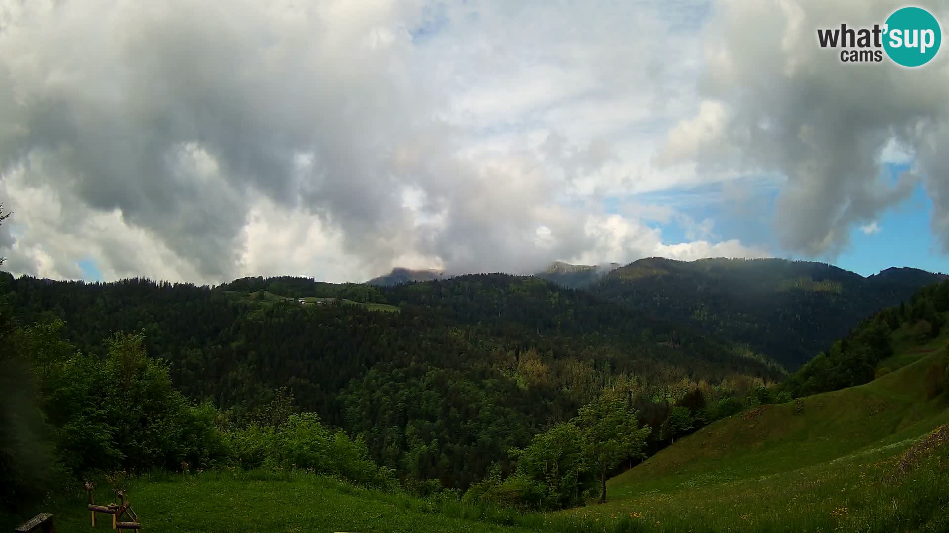 Webcam Brunarica Dražgoše – Live View of Ratitovec (1666 m)