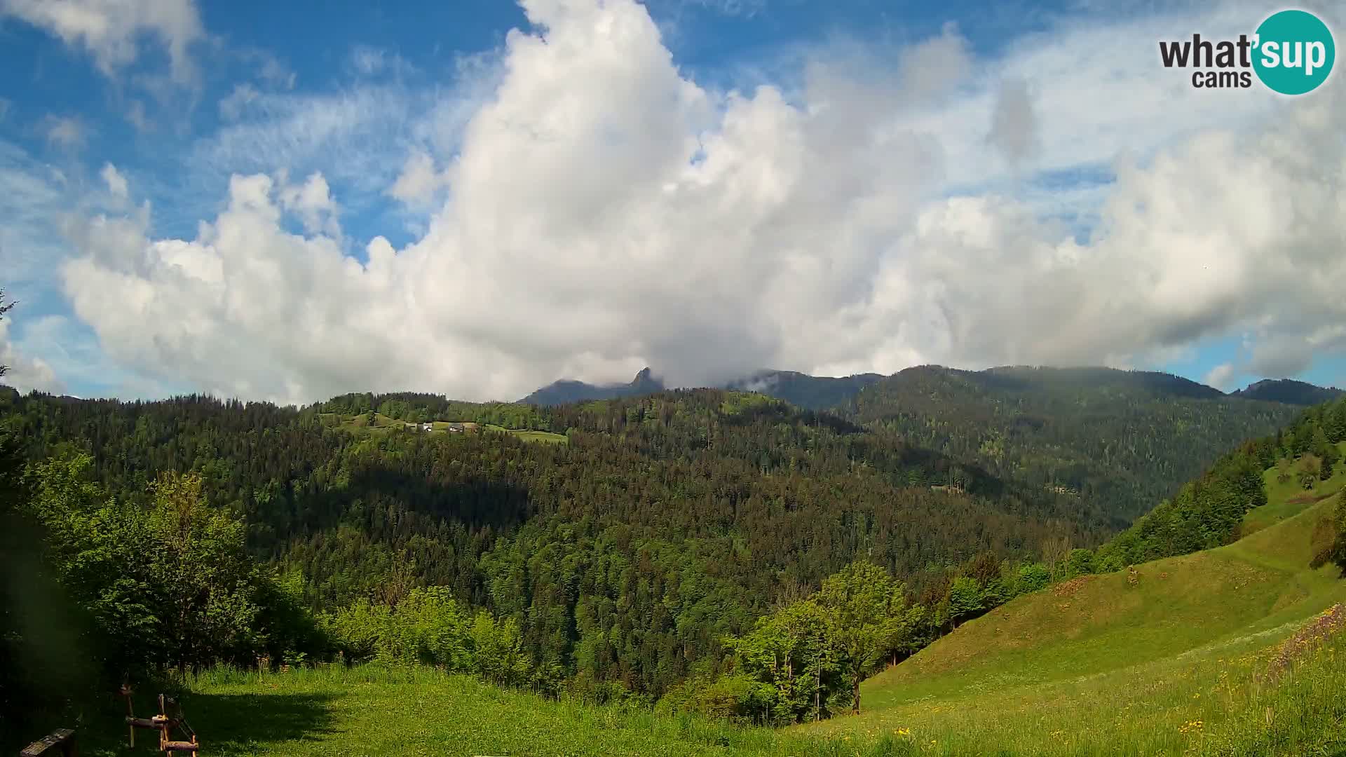 Webcam Brunarica Dražgoše – Live View of Ratitovec (1666 m)