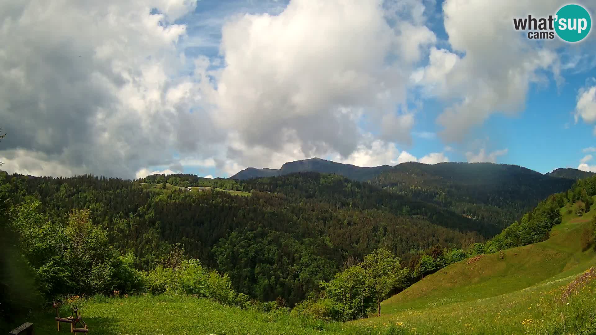 Webcam Brunarica Dražgoše – Live View of Ratitovec (1666 m)