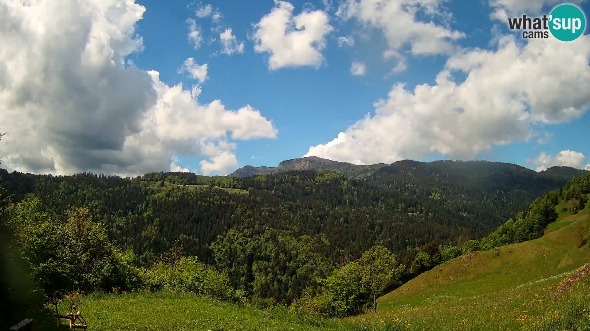 Webcam Brunarica Dražgoše – Live View of Ratitovec (1666 m)