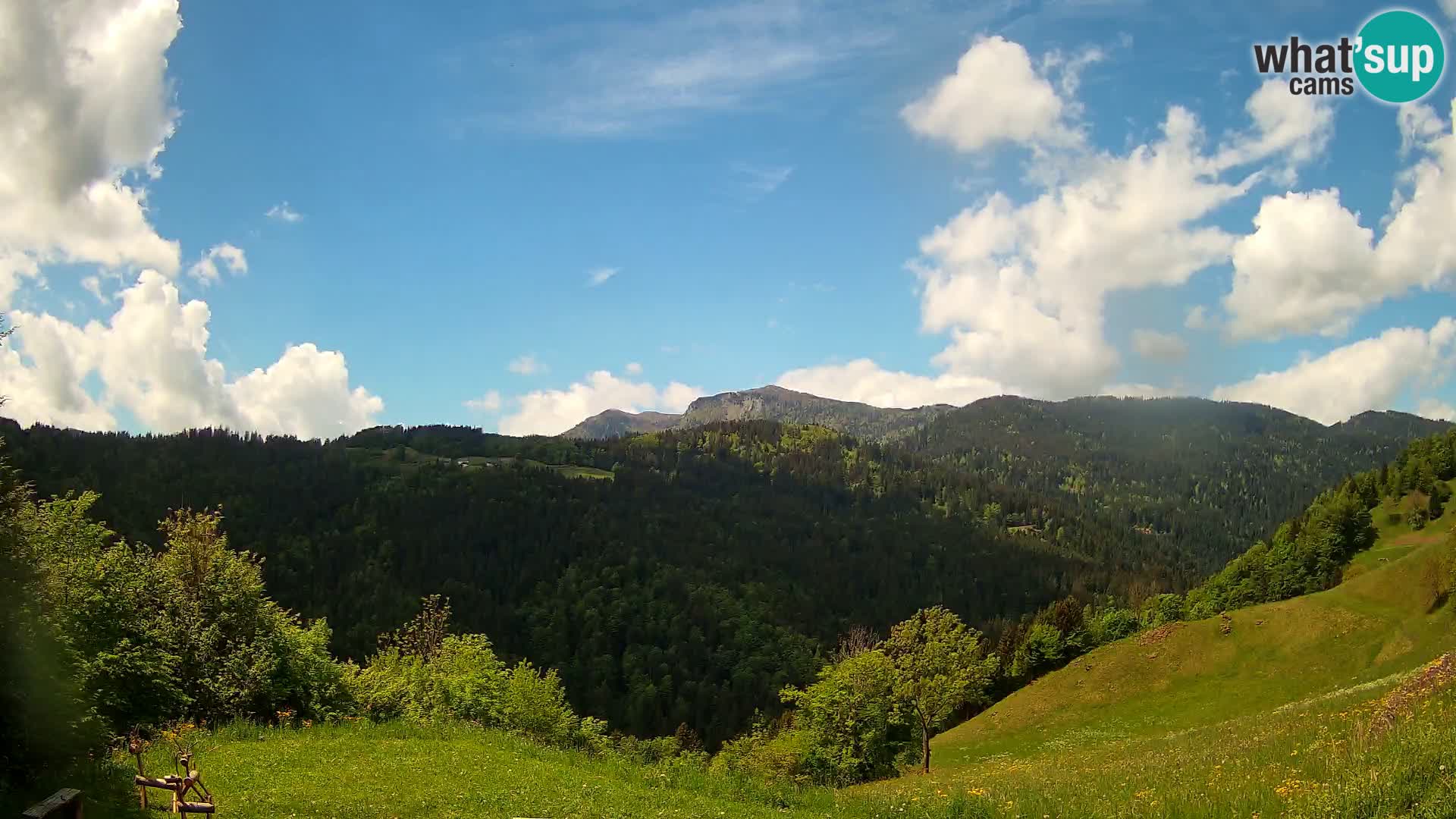 Webcam Brunarica Dražgoše – Vista live sul Ratitovec (1666 m)