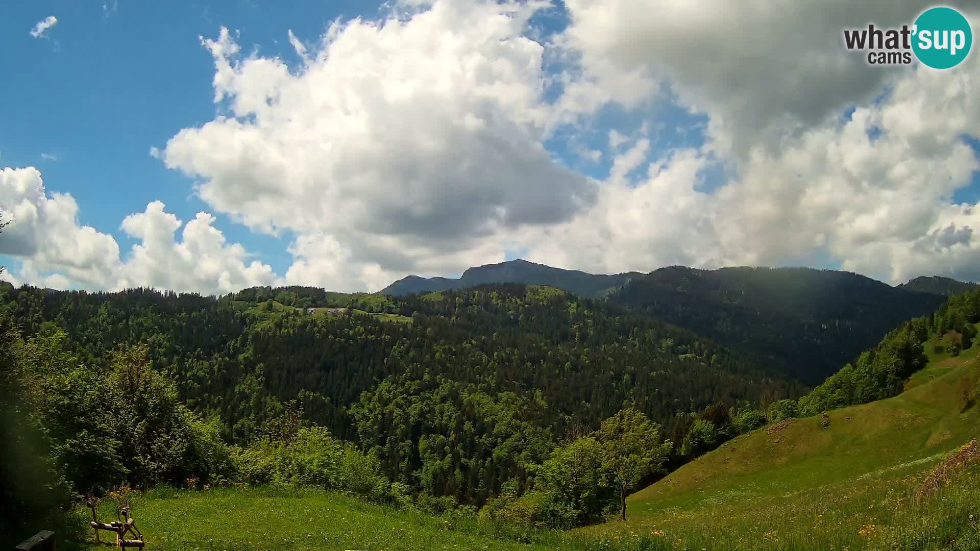 Webcam Brunarica Dražgoše – Live View of Ratitovec (1666 m)