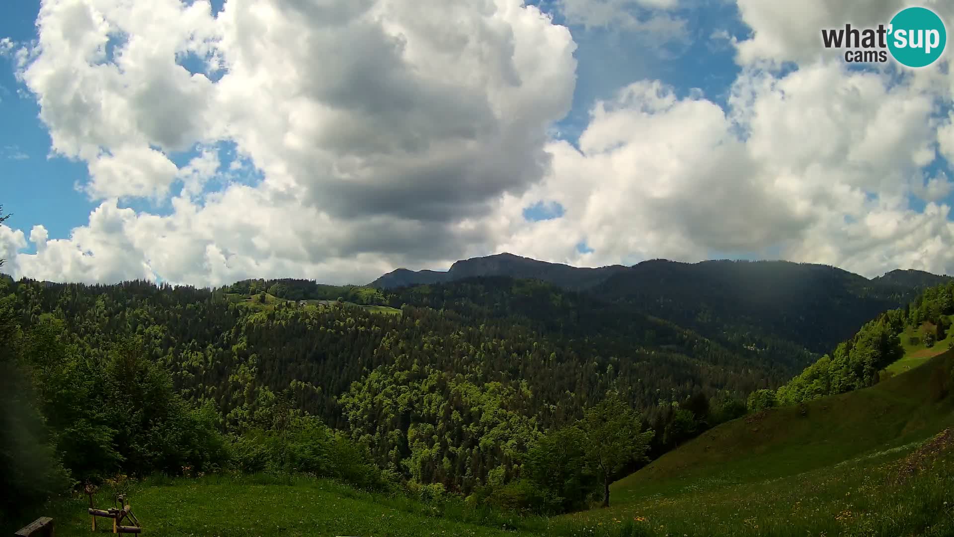 Spletna kamera Brunarica Dražgoše – Pogled v živo na Ratitovec (1666 m)