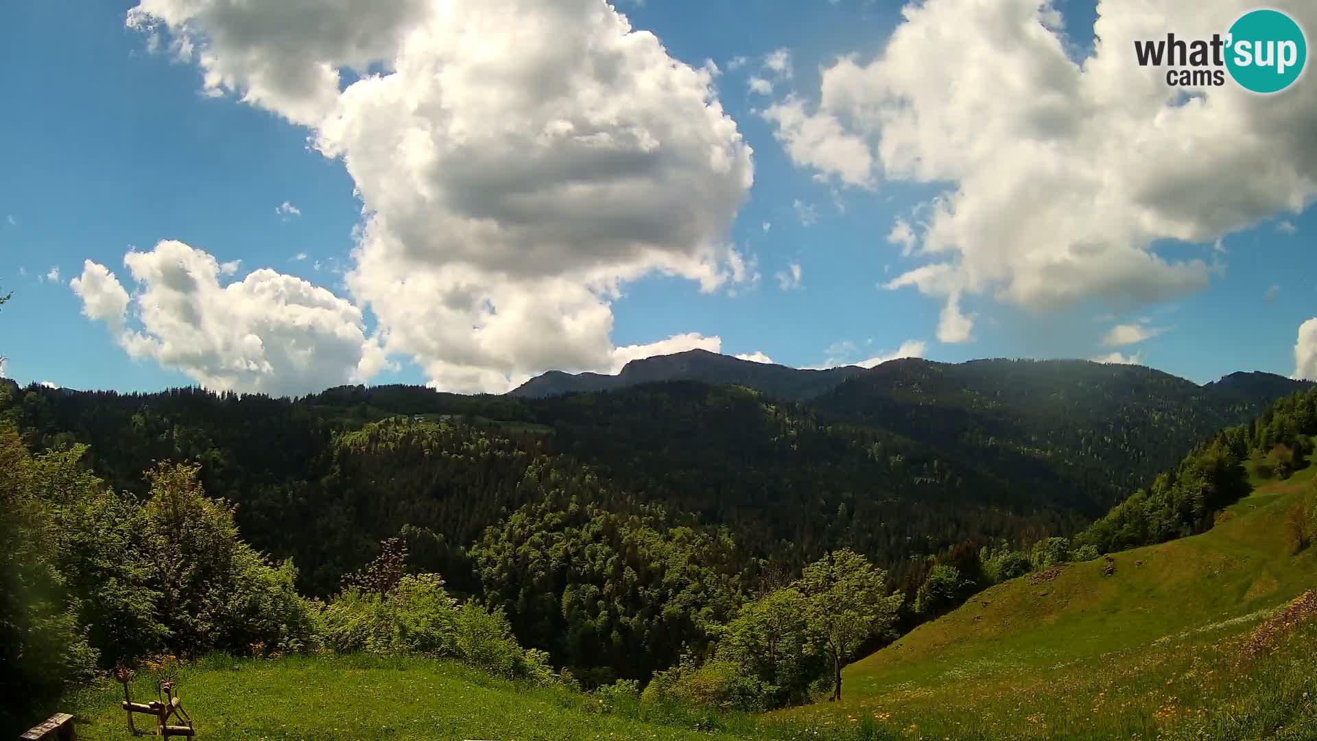 Webcam Brunarica Dražgoše – Vista live sul Ratitovec (1666 m)