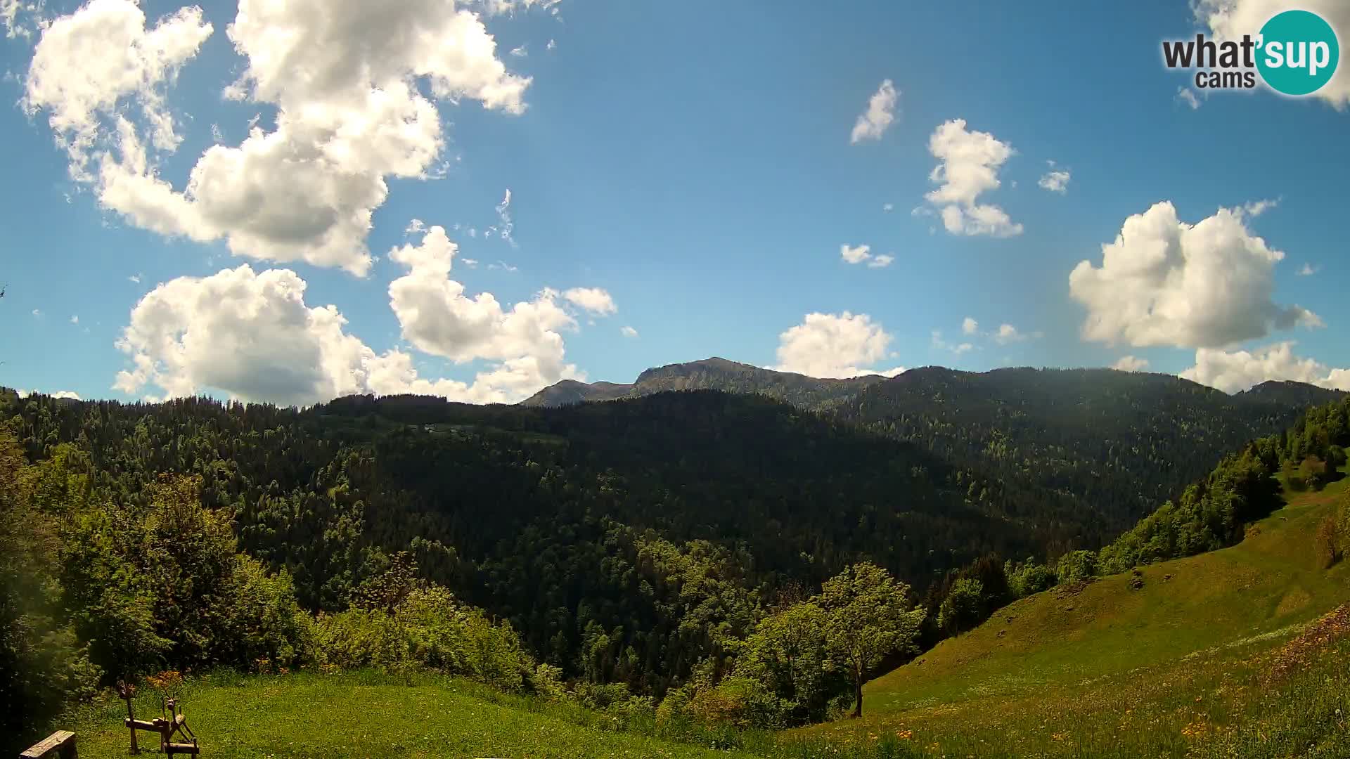 Spletna kamera Brunarica Dražgoše – Pogled v živo na Ratitovec (1666 m)
