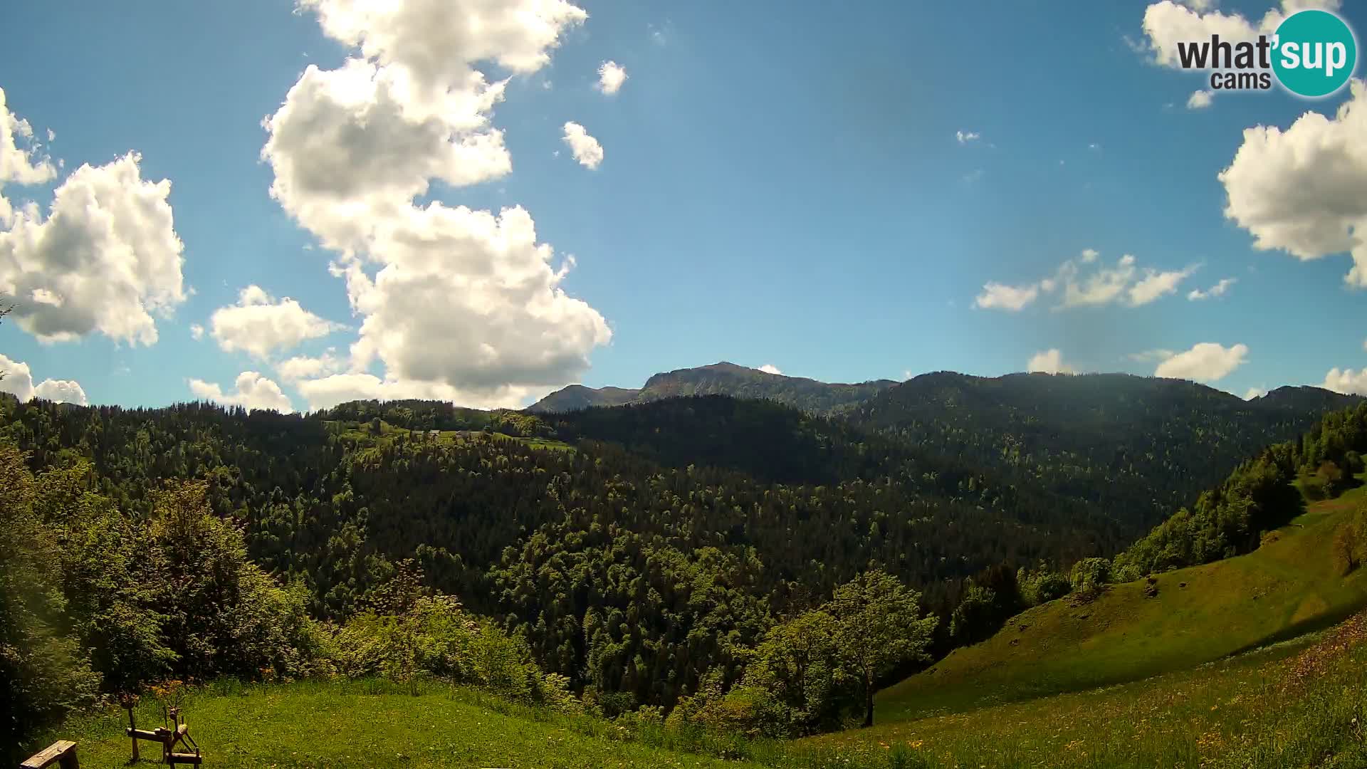 Webcam Brunarica Dražgoše – Liveblick auf Ratitovec (1666 m)