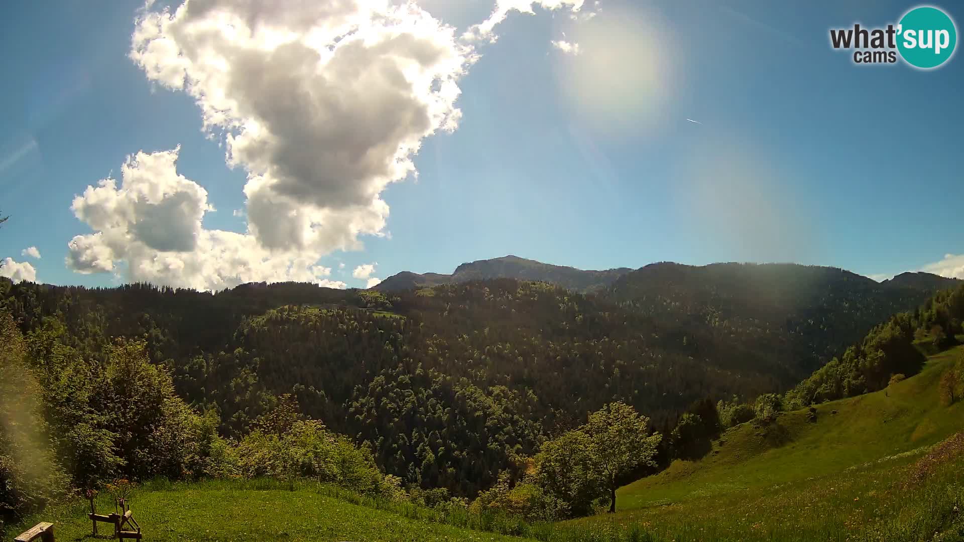Webcam Brunarica Dražgoše – Vista live sul Ratitovec (1666 m)