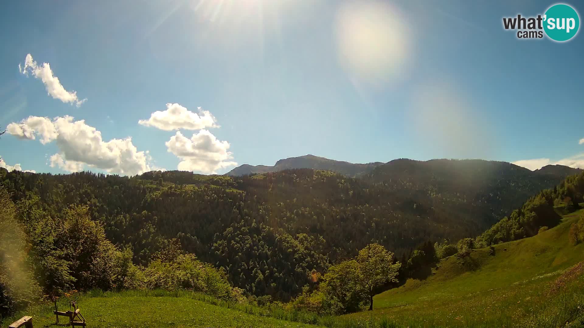 Webcam Brunarica Dražgoše – Live View of Ratitovec (1666 m)