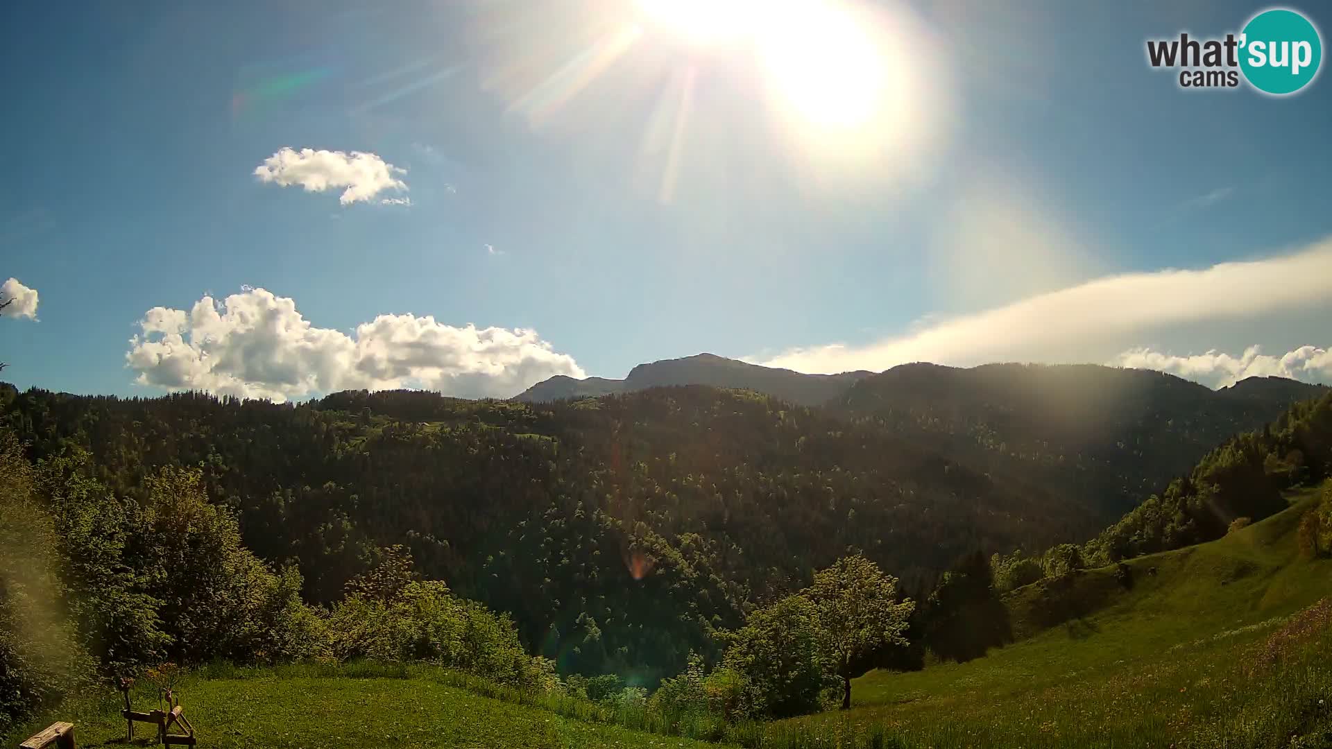 Webcam Brunarica Dražgoše – Live View of Ratitovec (1666 m)