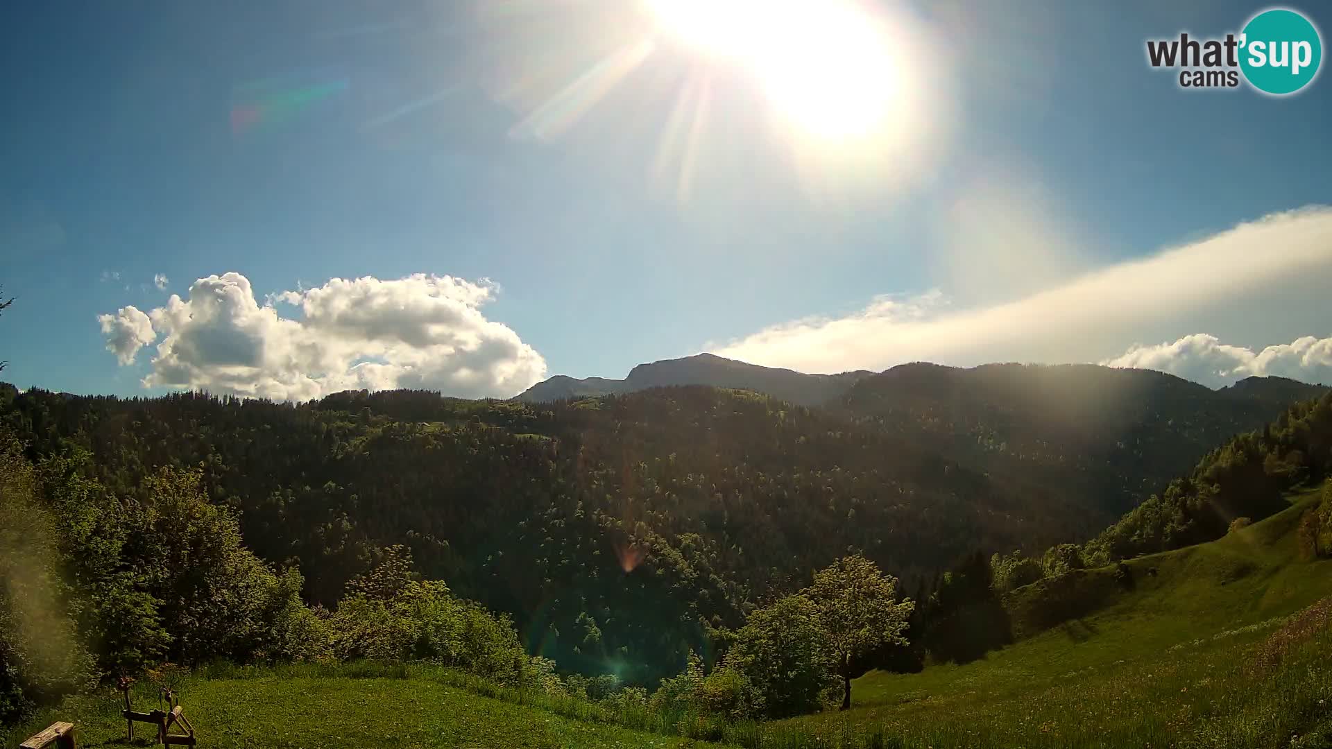 Webcam Brunarica Dražgoše – Live View of Ratitovec (1666 m)