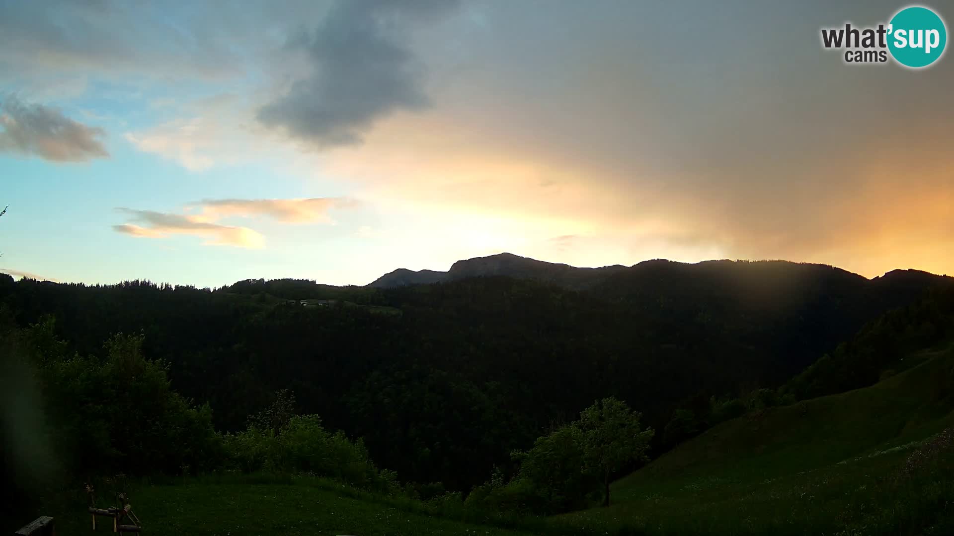 Spletna kamera Brunarica Dražgoše – Pogled v živo na Ratitovec (1666 m)