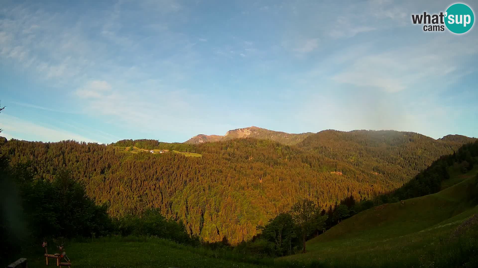 Webcam Brunarica Dražgoše – Live View of Ratitovec (1666 m)