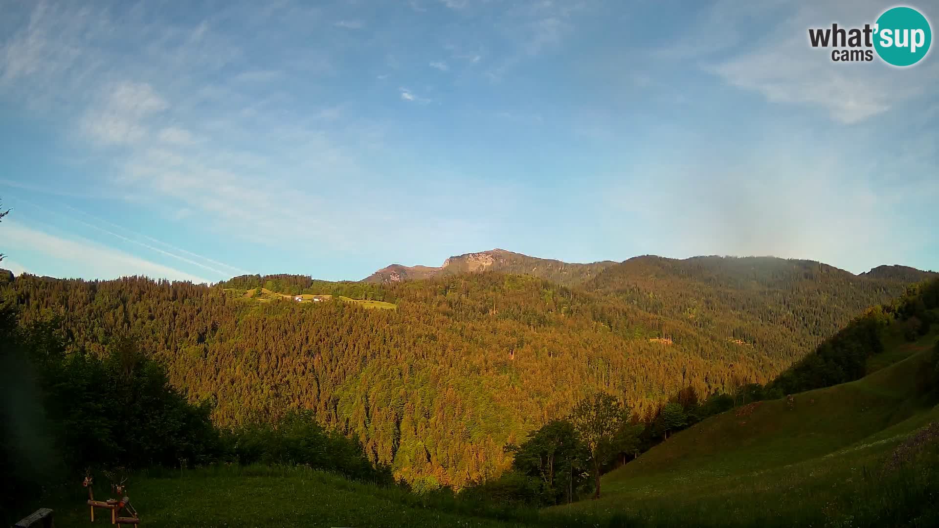Spletna kamera Brunarica Dražgoše – Pogled v živo na Ratitovec (1666 m)