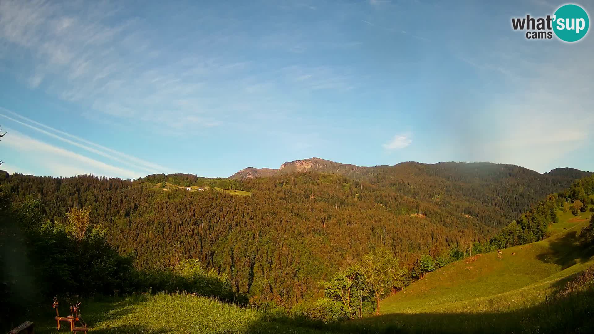 Webcam Brunarica Dražgoše – Live View of Ratitovec (1666 m)