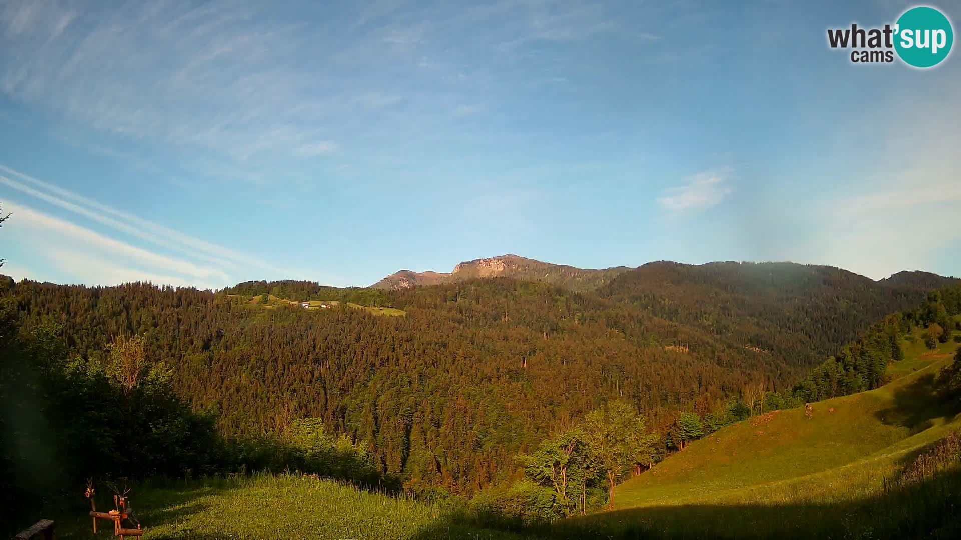 Spletna kamera Brunarica Dražgoše – Pogled v živo na Ratitovec (1666 m)