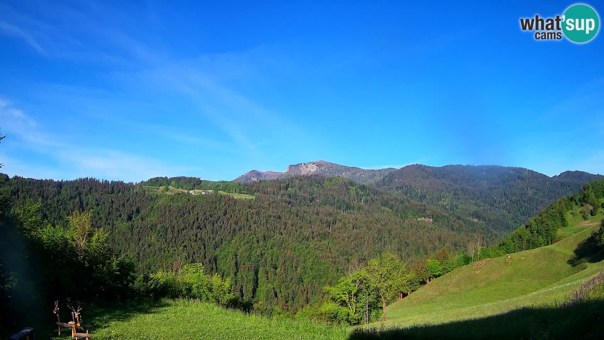 Webcam Brunarica Dražgoše – Vista live sul Ratitovec (1666 m)