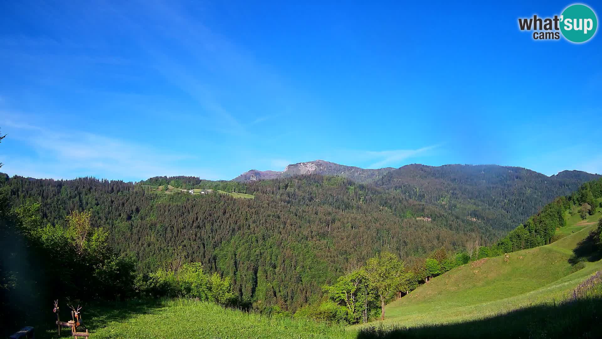 Webcam Brunarica Dražgoše – Liveblick auf Ratitovec (1666 m)