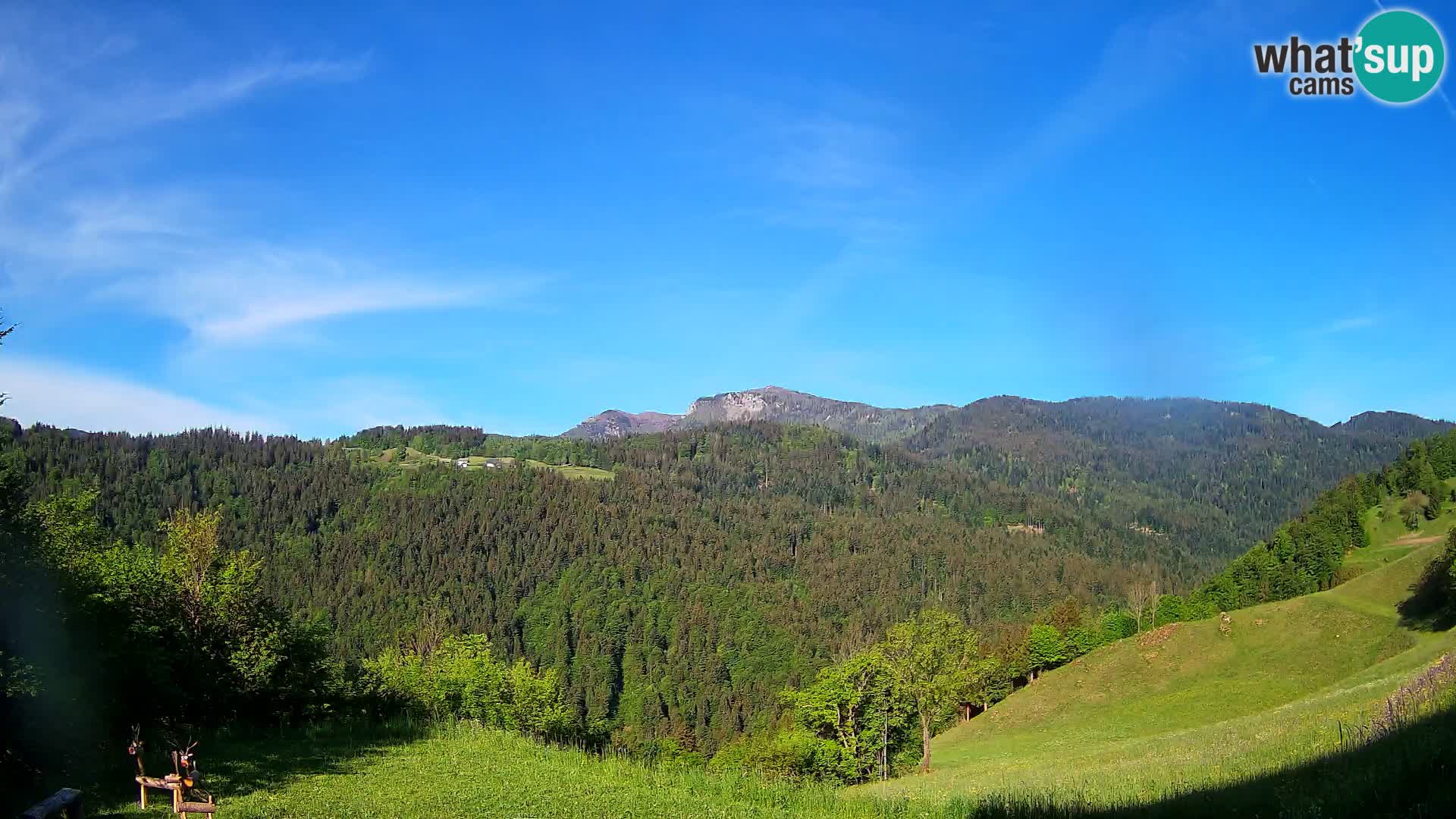 Spletna kamera Brunarica Dražgoše – Pogled v živo na Ratitovec (1666 m)