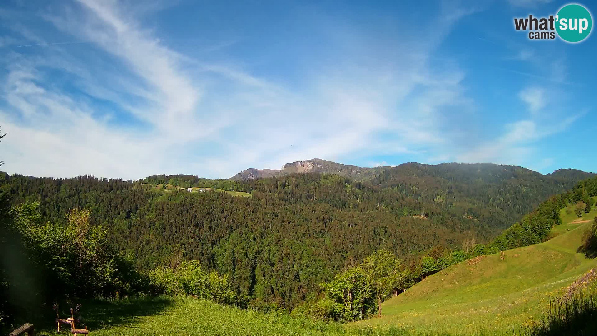 Webcam Brunarica Dražgoše – Live View of Ratitovec (1666 m)