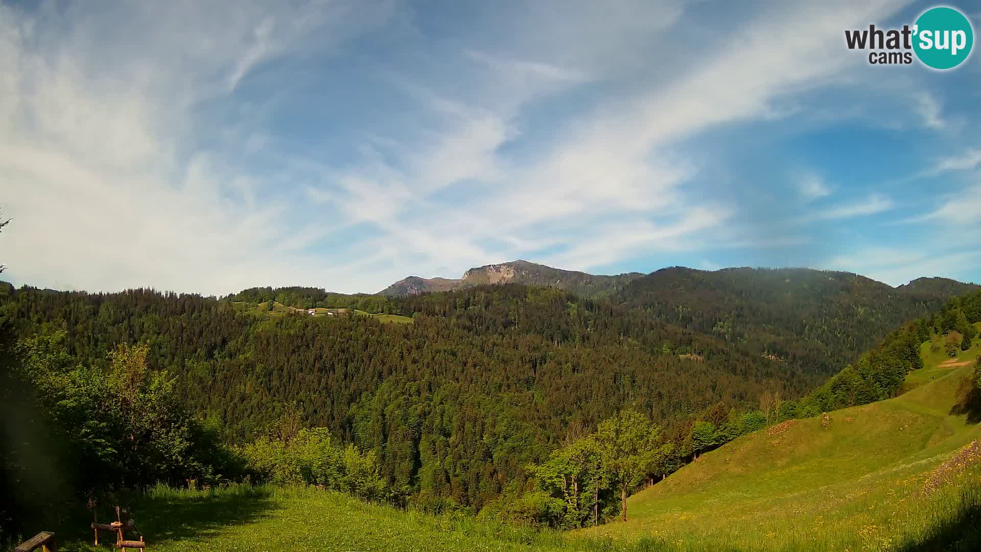 Webcam Brunarica Dražgoše – Live View of Ratitovec (1666 m)
