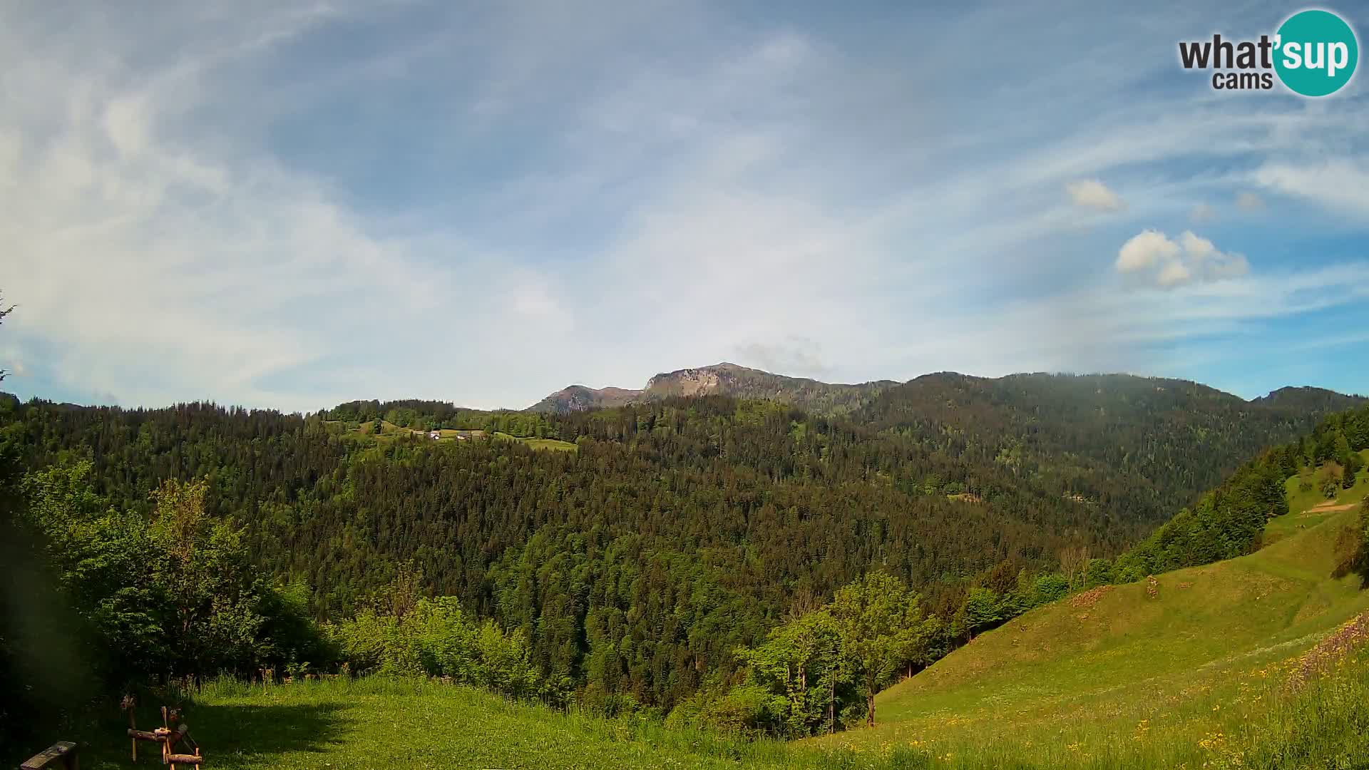 Webcam Brunarica Dražgoše – Vista live sul Ratitovec (1666 m)