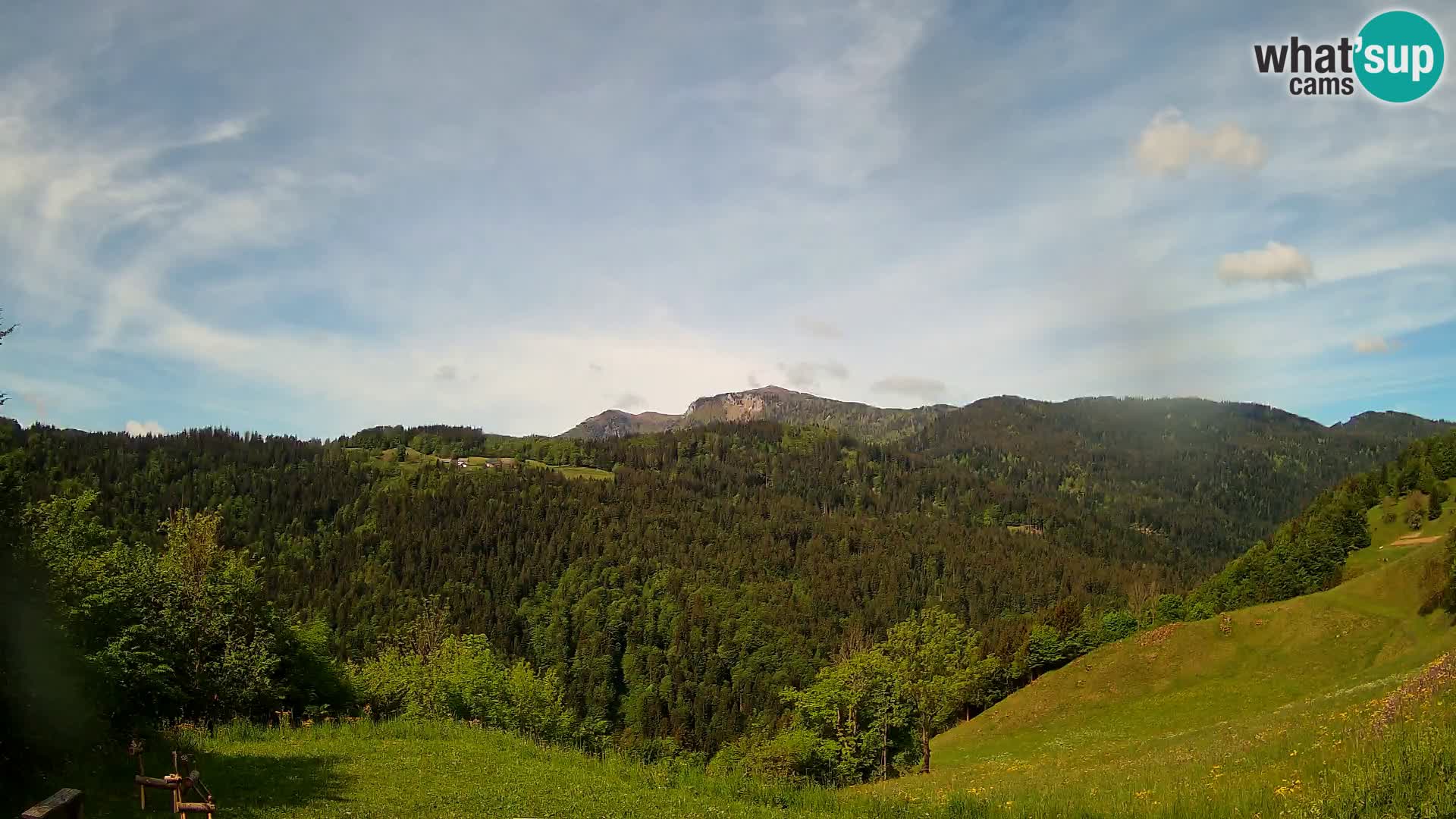 Webcam Brunarica Dražgoše – Vista live sul Ratitovec (1666 m)