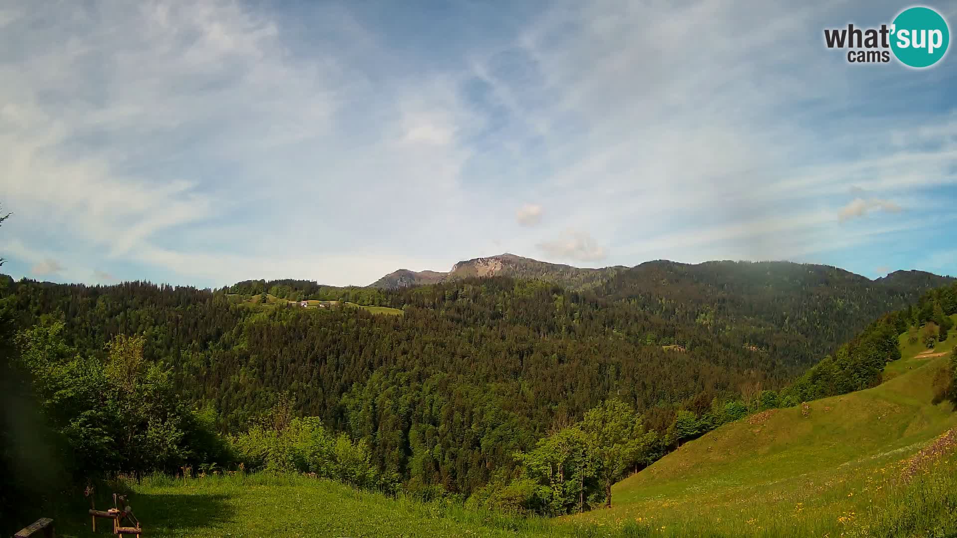 Webcam Brunarica Dražgoše – Live View of Ratitovec (1666 m)