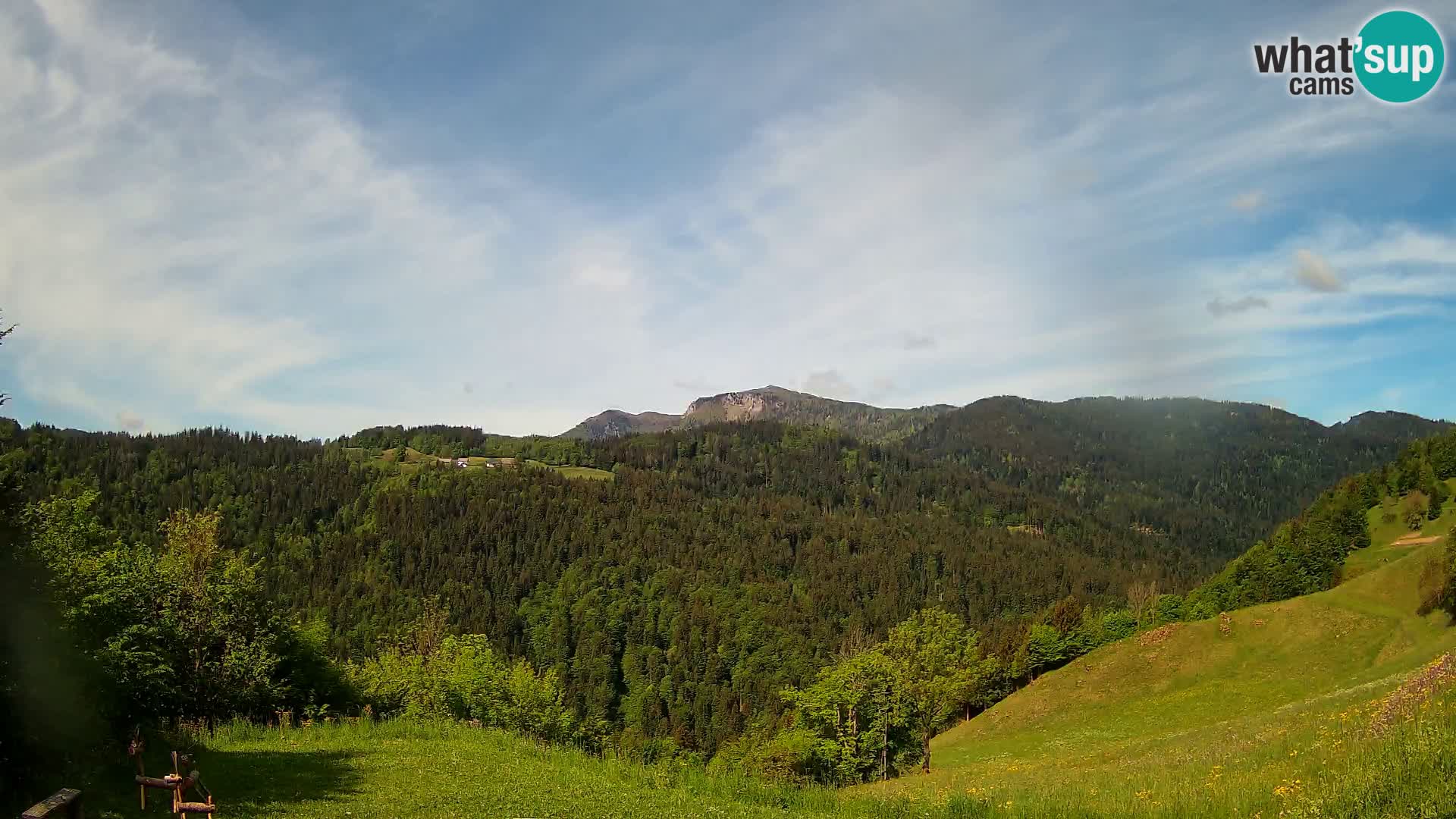 Webcam Brunarica Dražgoše – Live View of Ratitovec (1666 m)