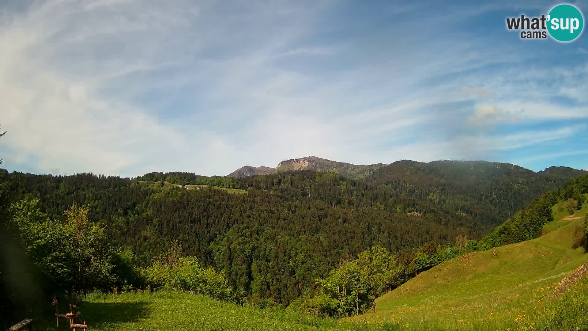 Webcam Brunarica Dražgoše – Live View of Ratitovec (1666 m)