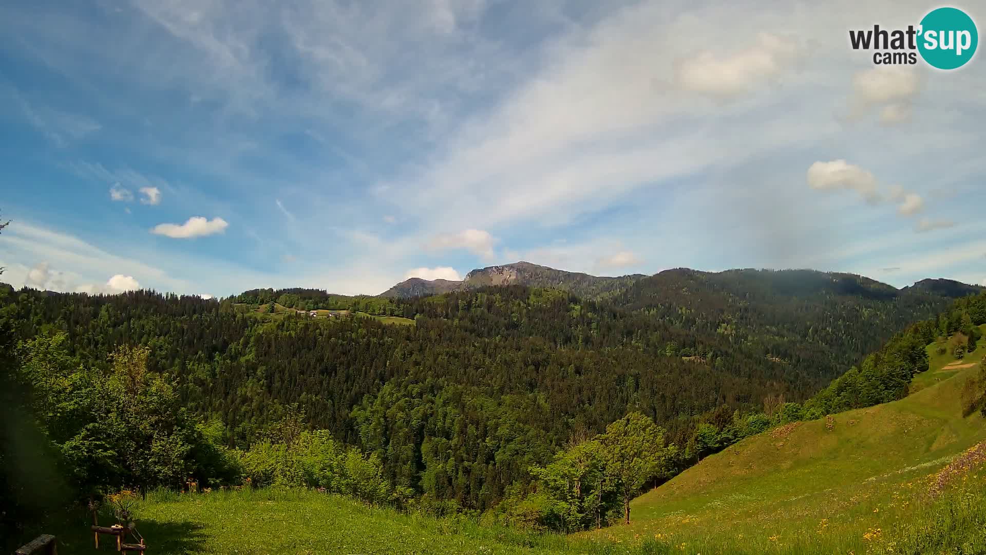 Webcam Brunarica Dražgoše – Liveblick auf Ratitovec (1666 m)