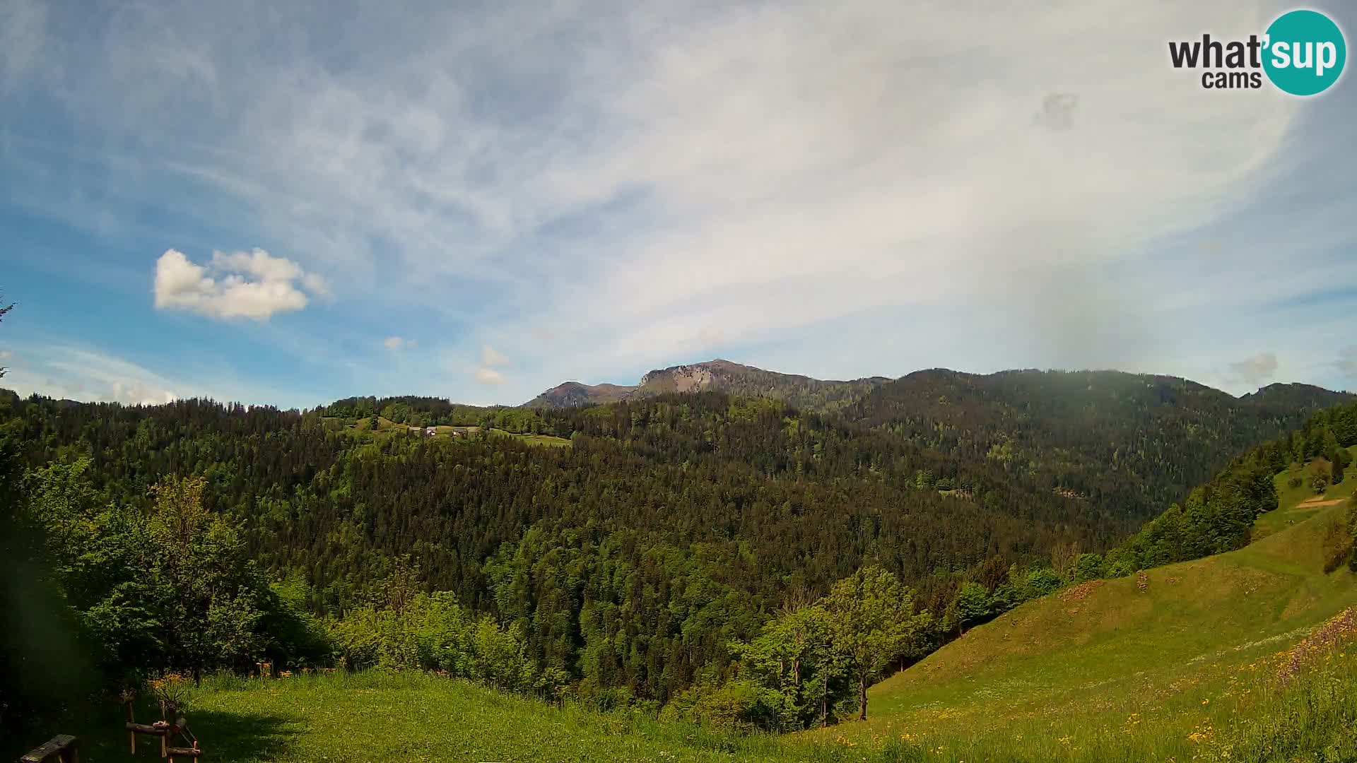 Webcam Brunarica Dražgoše – Liveblick auf Ratitovec (1666 m)