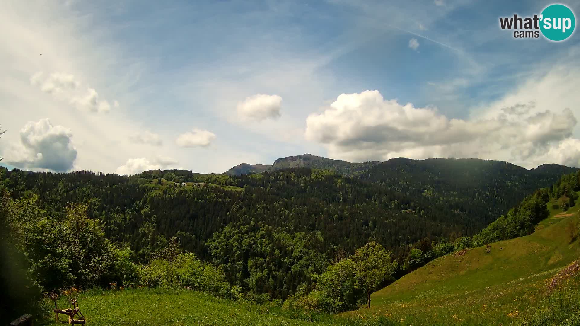 Webcam Brunarica Dražgoše – Live View of Ratitovec (1666 m)