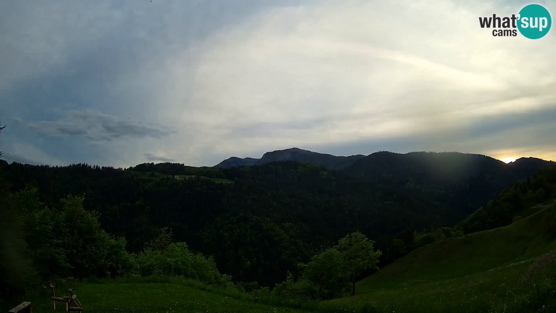 Spletna kamera Brunarica Dražgoše – Pogled v živo na Ratitovec (1666 m)