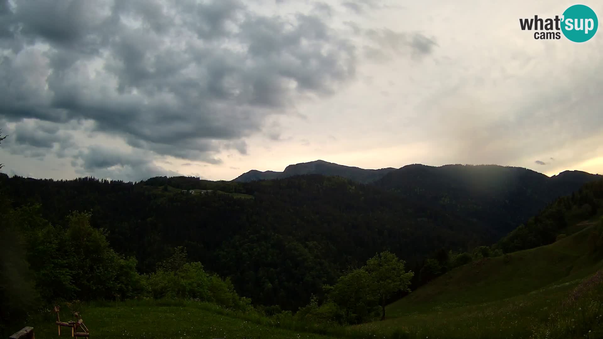 Spletna kamera Brunarica Dražgoše – Pogled v živo na Ratitovec (1666 m)
