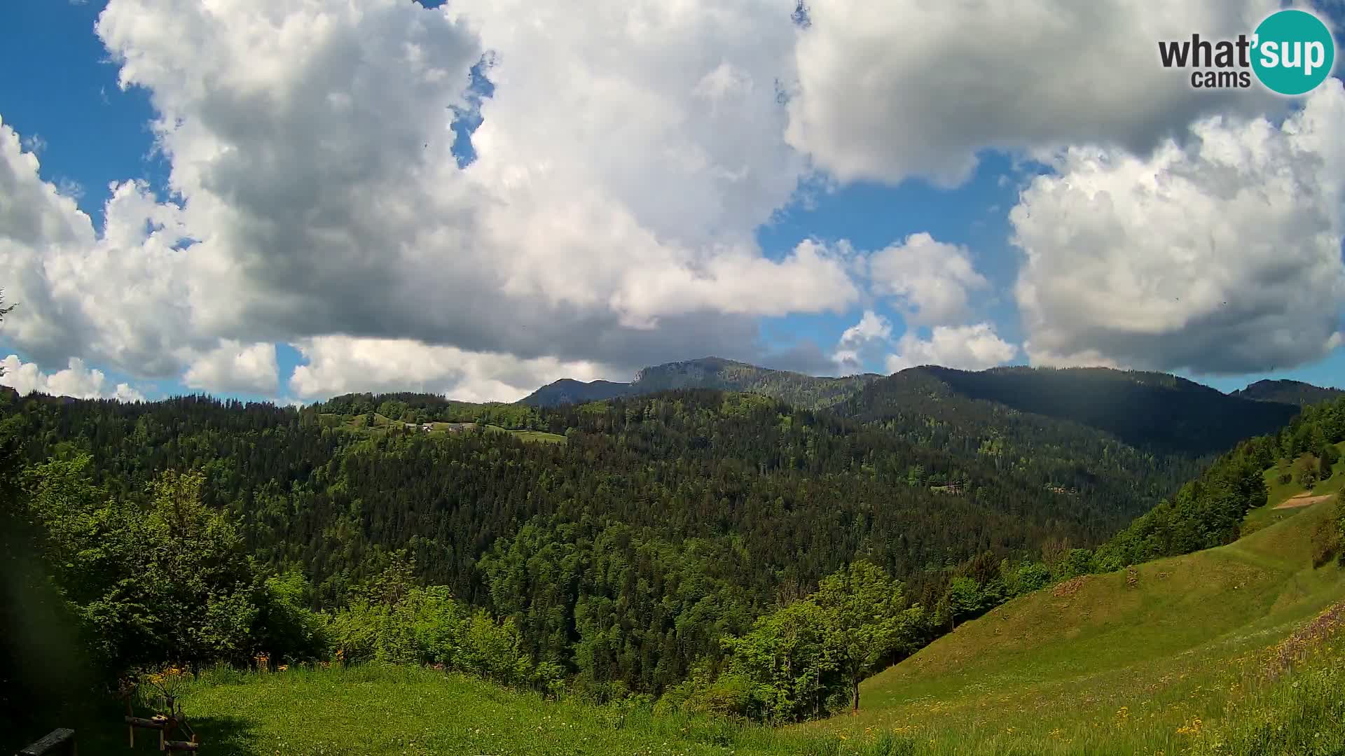 Webcam Brunarica Dražgoše – Liveblick auf Ratitovec (1666 m)