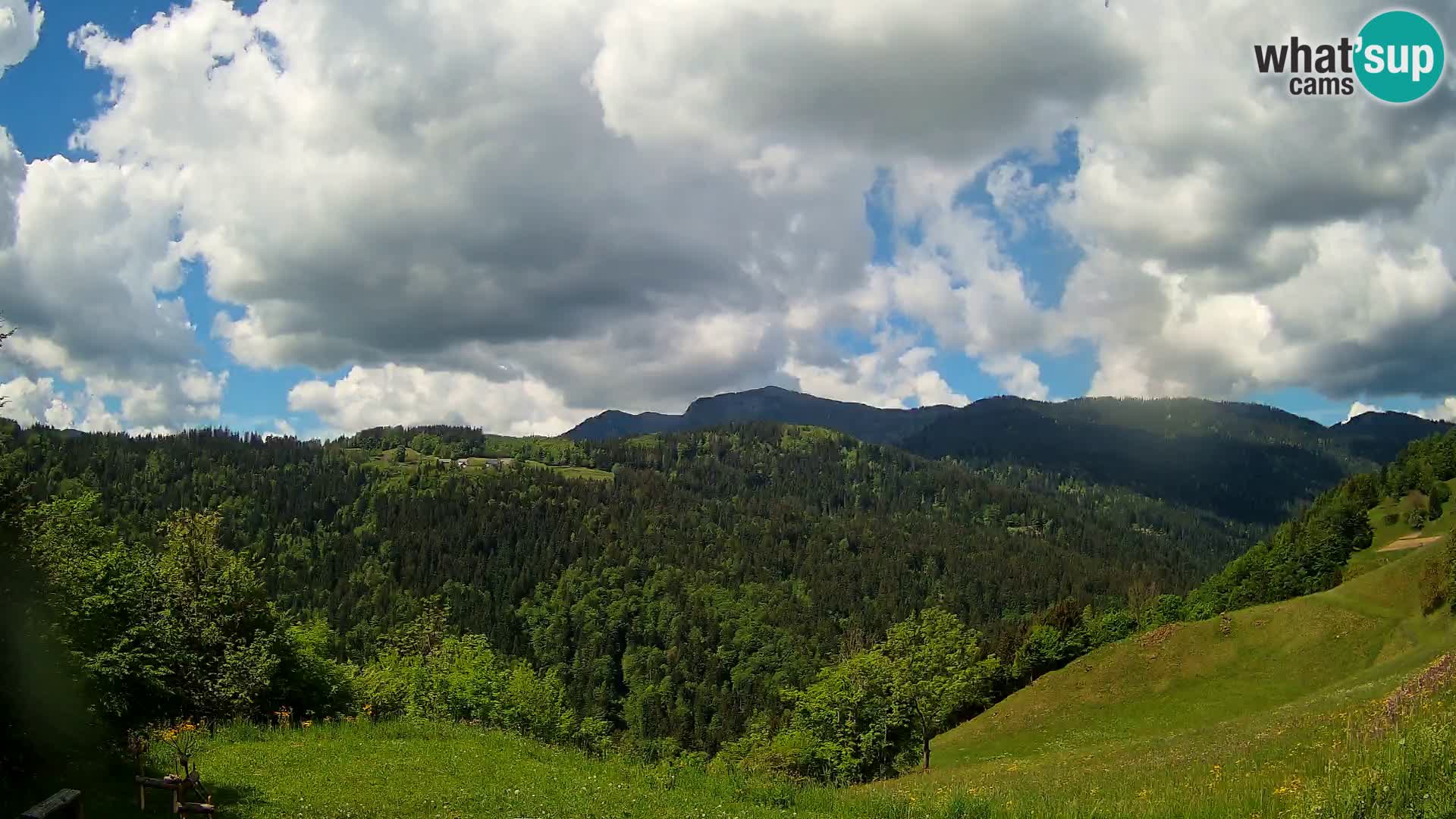 Webcam Brunarica Dražgoše – Vista live sul Ratitovec (1666 m)