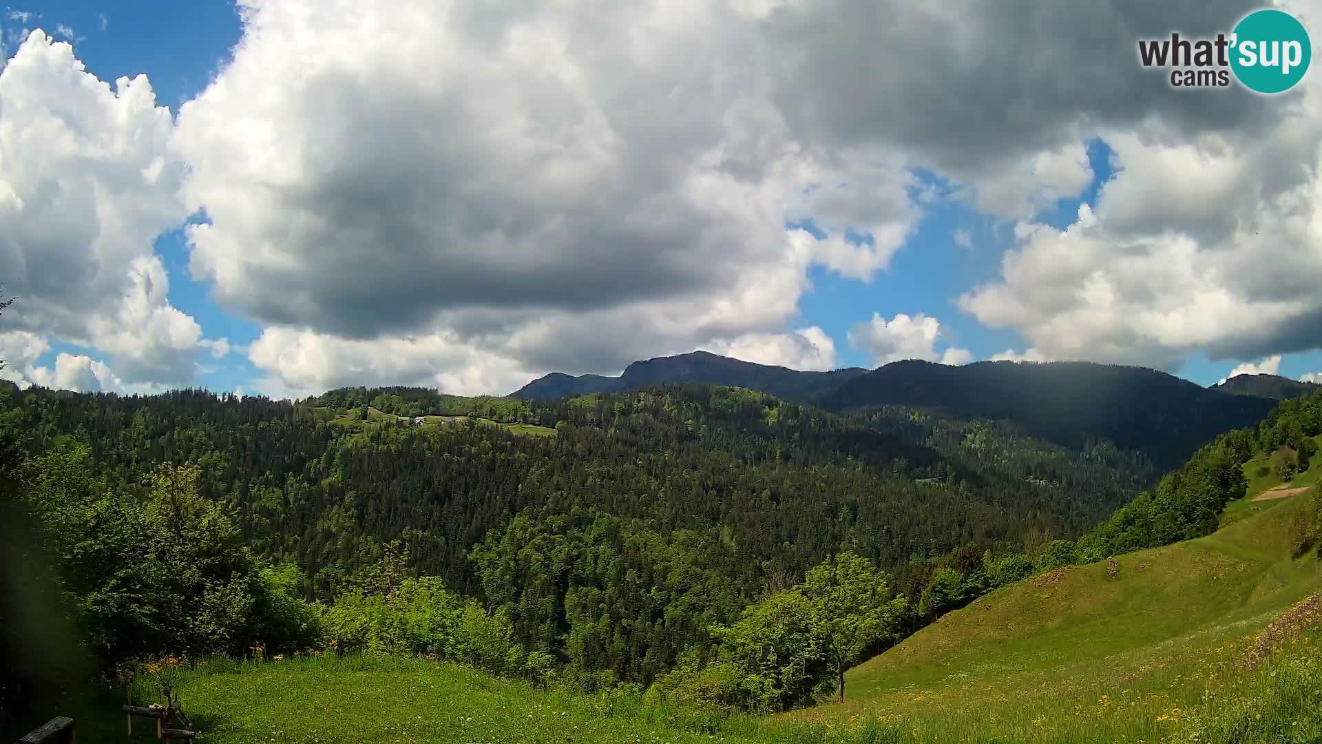 Webcam Brunarica Dražgoše – Liveblick auf Ratitovec (1666 m)