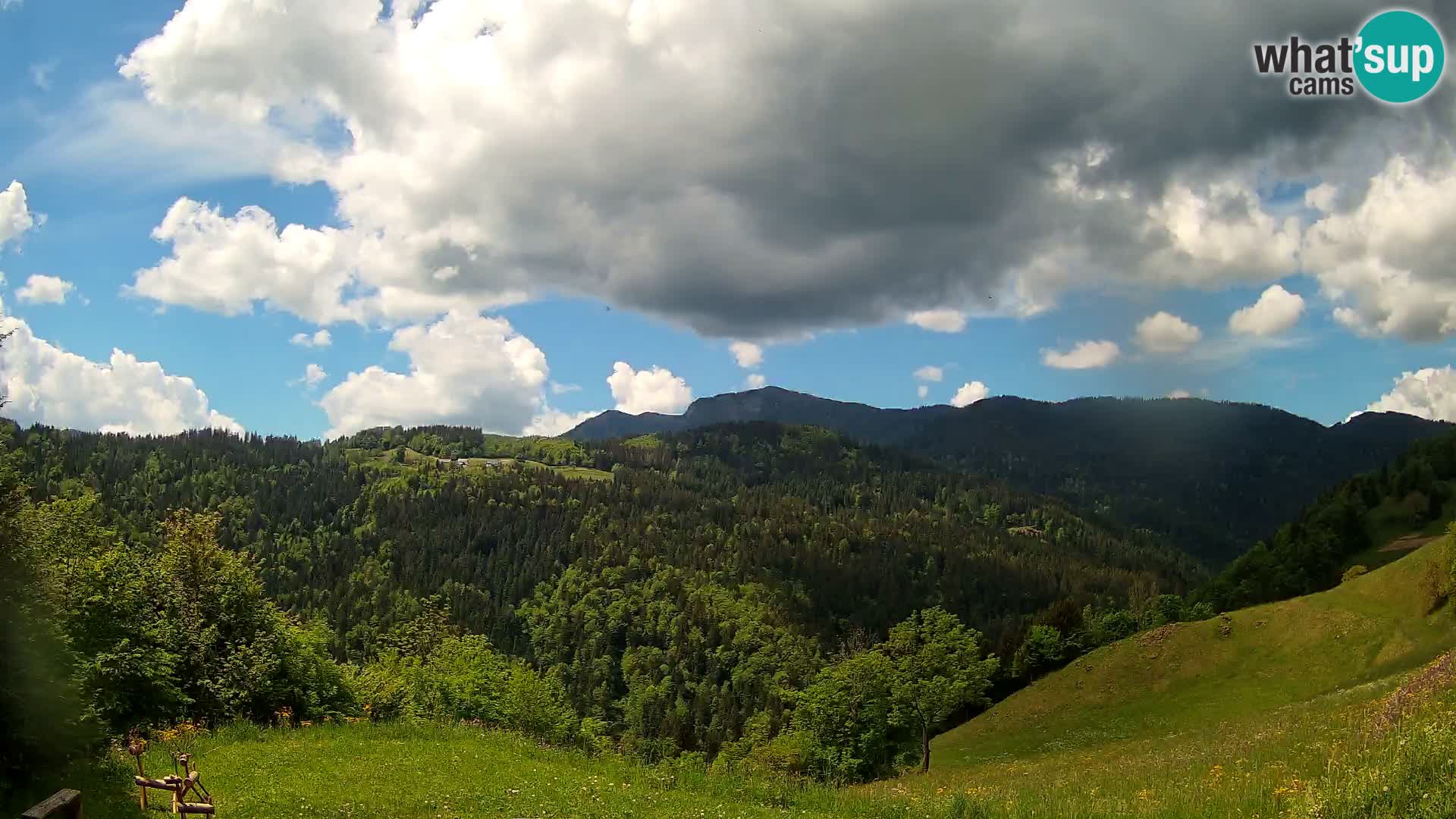 Webcam Brunarica Dražgoše – Live View of Ratitovec (1666 m)
